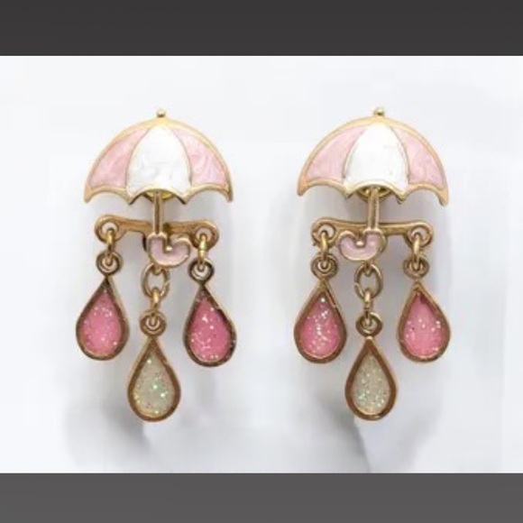 Pink Umbrella Earrings N1932 - Picture 3 of 7
